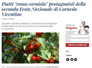 Piatti “rosso corniola” protagonisti della seconda Festa Nazionale di Cornedo Vicentino – Ilgolosario.it